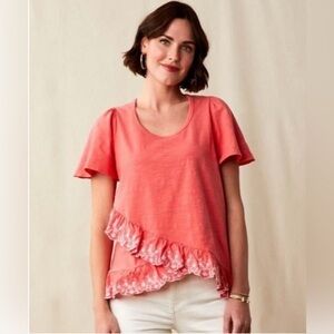 Matilda Jane Eyelet Ruffle Enchanted Garden Eureka Springs Shirt Top Small